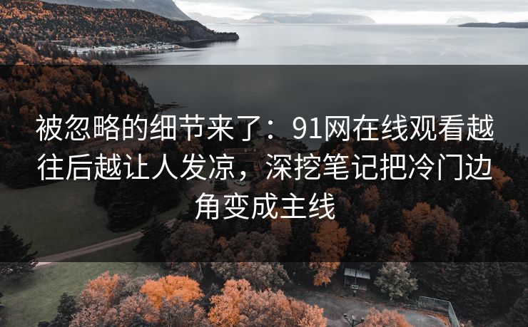 被忽略的细节来了：91网在线观看越往后越让人发凉，深挖笔记把冷门边角变成主线