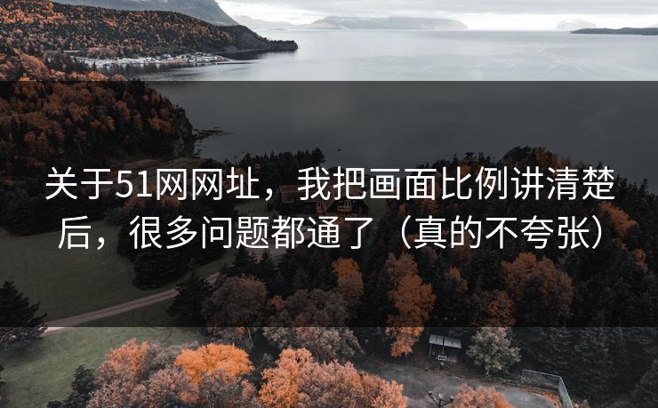 关于51网网址，我把画面比例讲清楚后，很多问题都通了（真的不夸张）