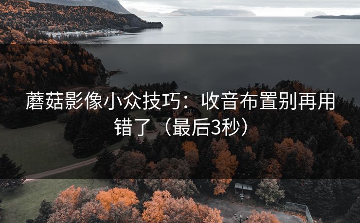 蘑菇影像小众技巧:收音布置别再用错了(最后3秒) 蘑菇影像小众技巧:收音布置别再用错了(最后3秒)