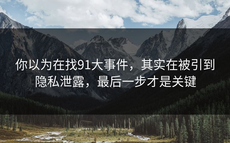 你以为在找91大事件，其实在被引到隐私泄露，最后一步才是关键